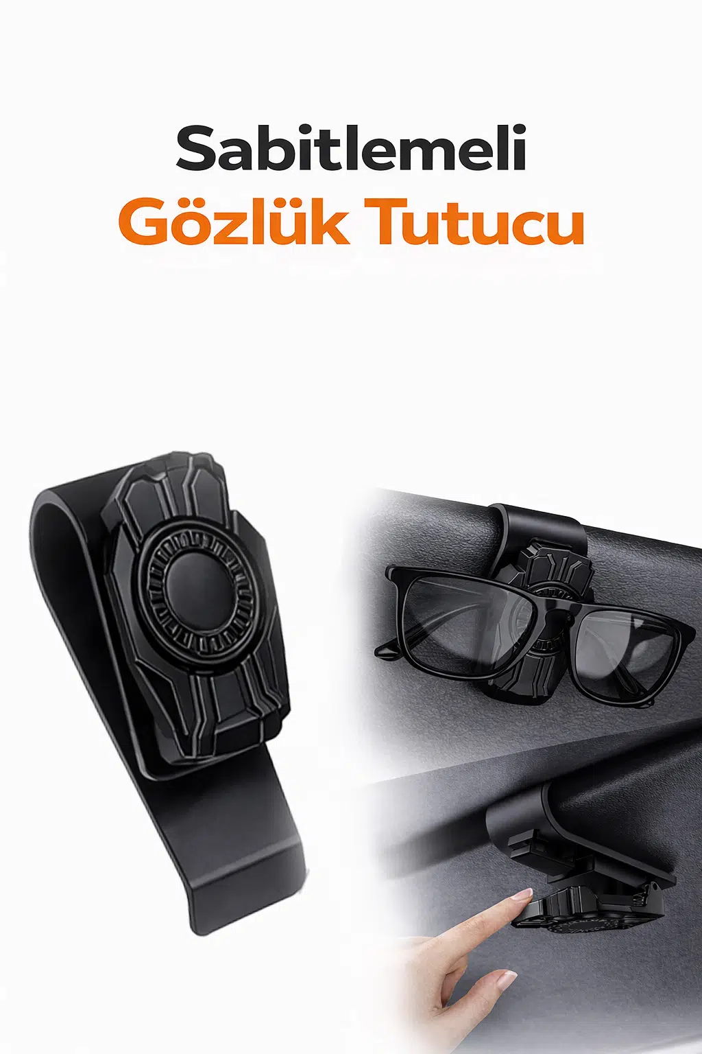 Araç İçi Siyah Renk Gözlük Tutucu – Oto Güneşlik Klipsi Gözlük Askı Aparatı