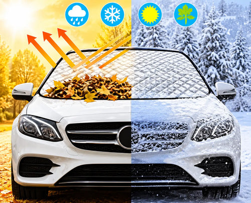 4 Mevsim Ön Cam Koruma Brandası 145x95 cm Kar Buz Dolu ve Güneş Koruyucu Örtü