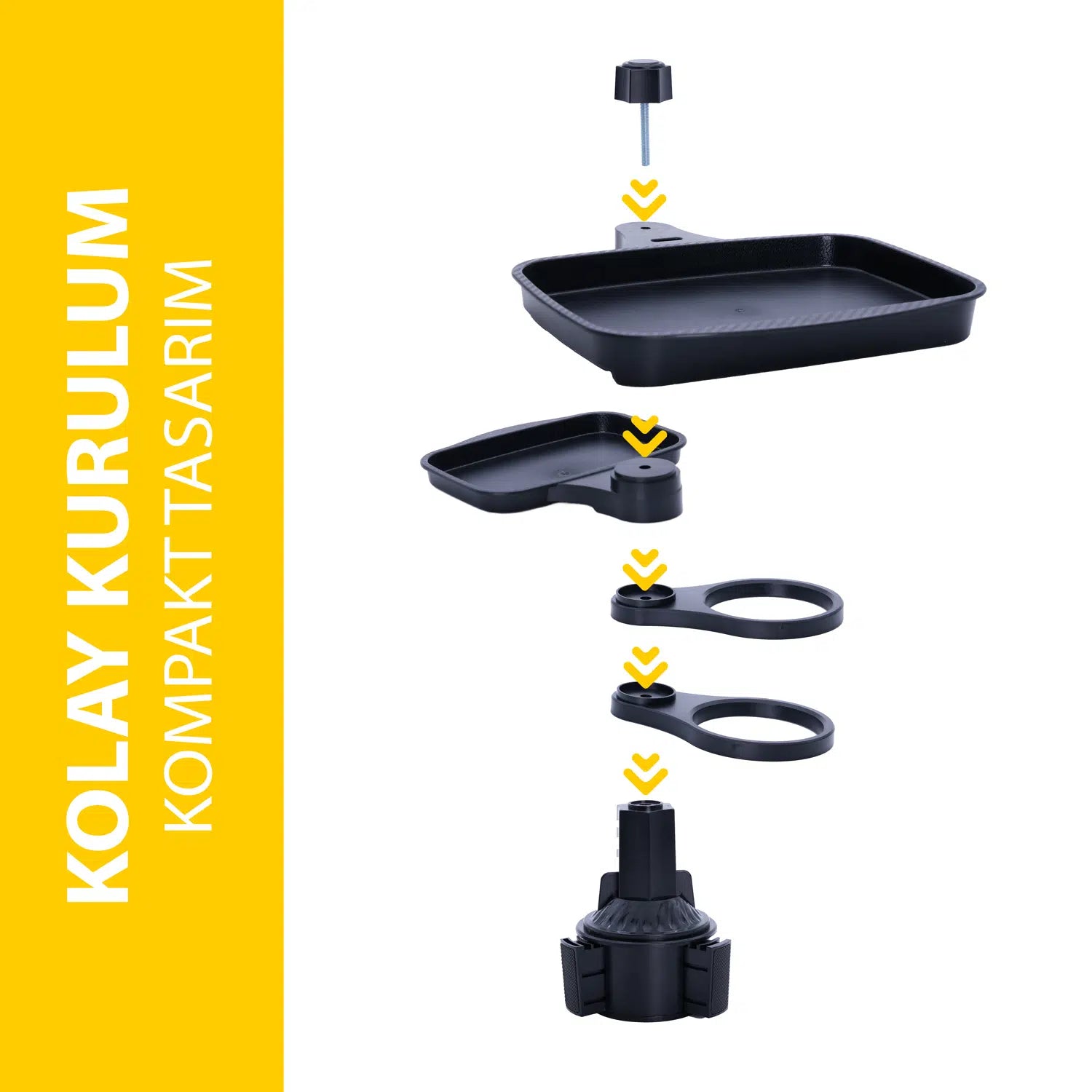 4’ü 1 Arada Döner Araba Bardak Tutucu – 360° Ayarlanabilir Çok Amaçlı Bardaklık & Organizer