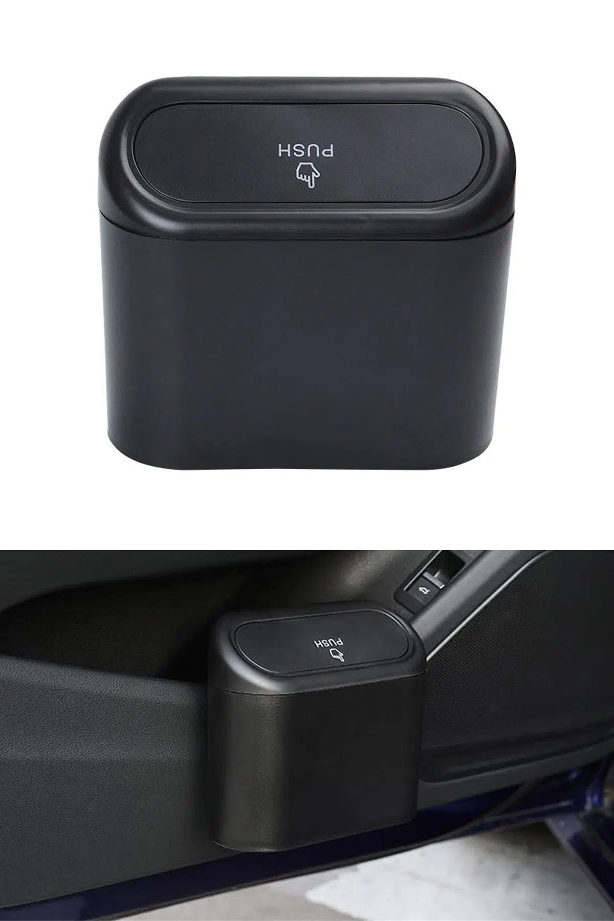 Araç Kapı İçi Mini Çöp Kovası – Tek Dokunuş Açılır,