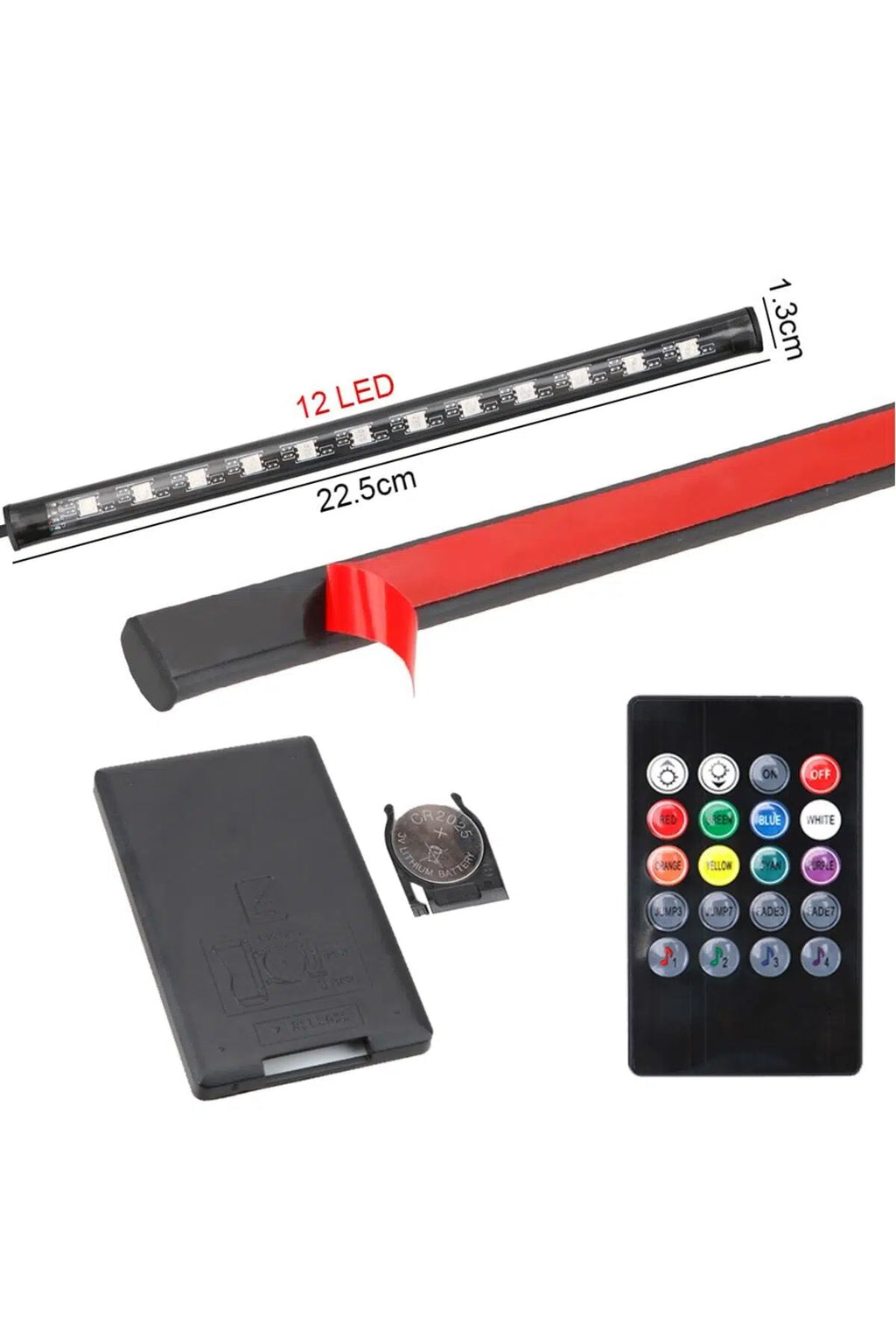 12 LED Ayak Altı RGB Aydınlatma Seti – Sese ve Müziğe Duyarlı Kumandalı Oto İç Ambiyans Işık