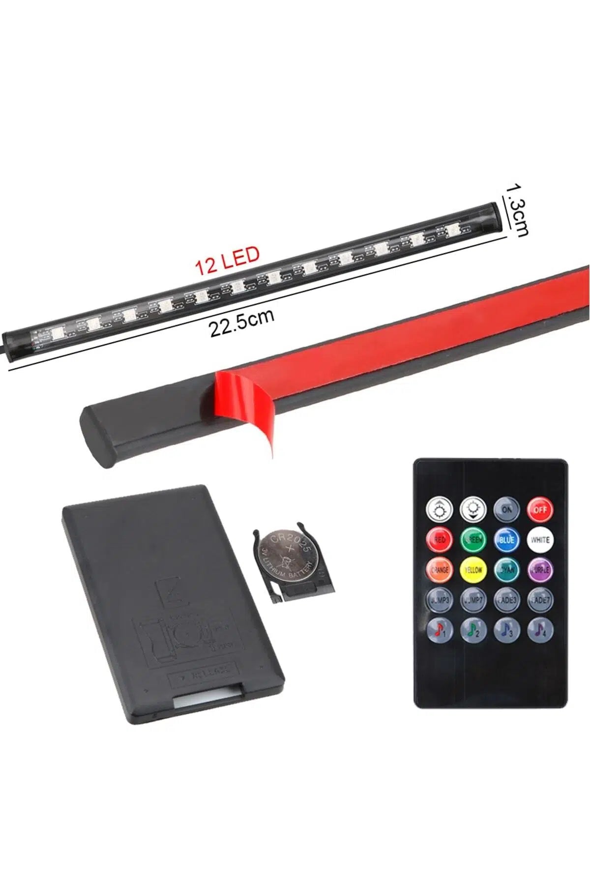 12 LED Ayak Altı RGB Aydınlatma Seti – Sese ve Müziğe Duyarlı Kumandalı Oto İç Ambiyans Işık