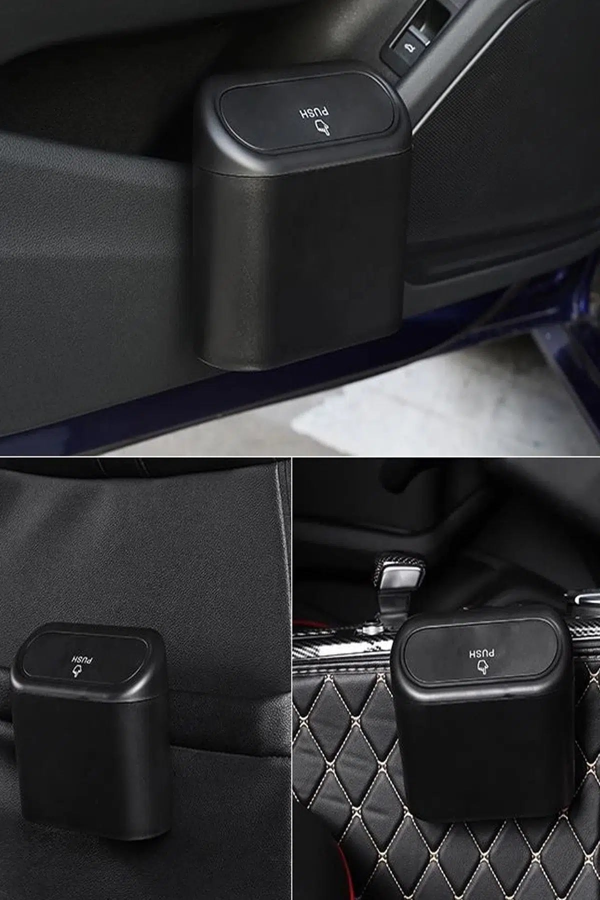 Araç Kapı İçi Mini Çöp Kovası – Tek Dokunuş Açılır,