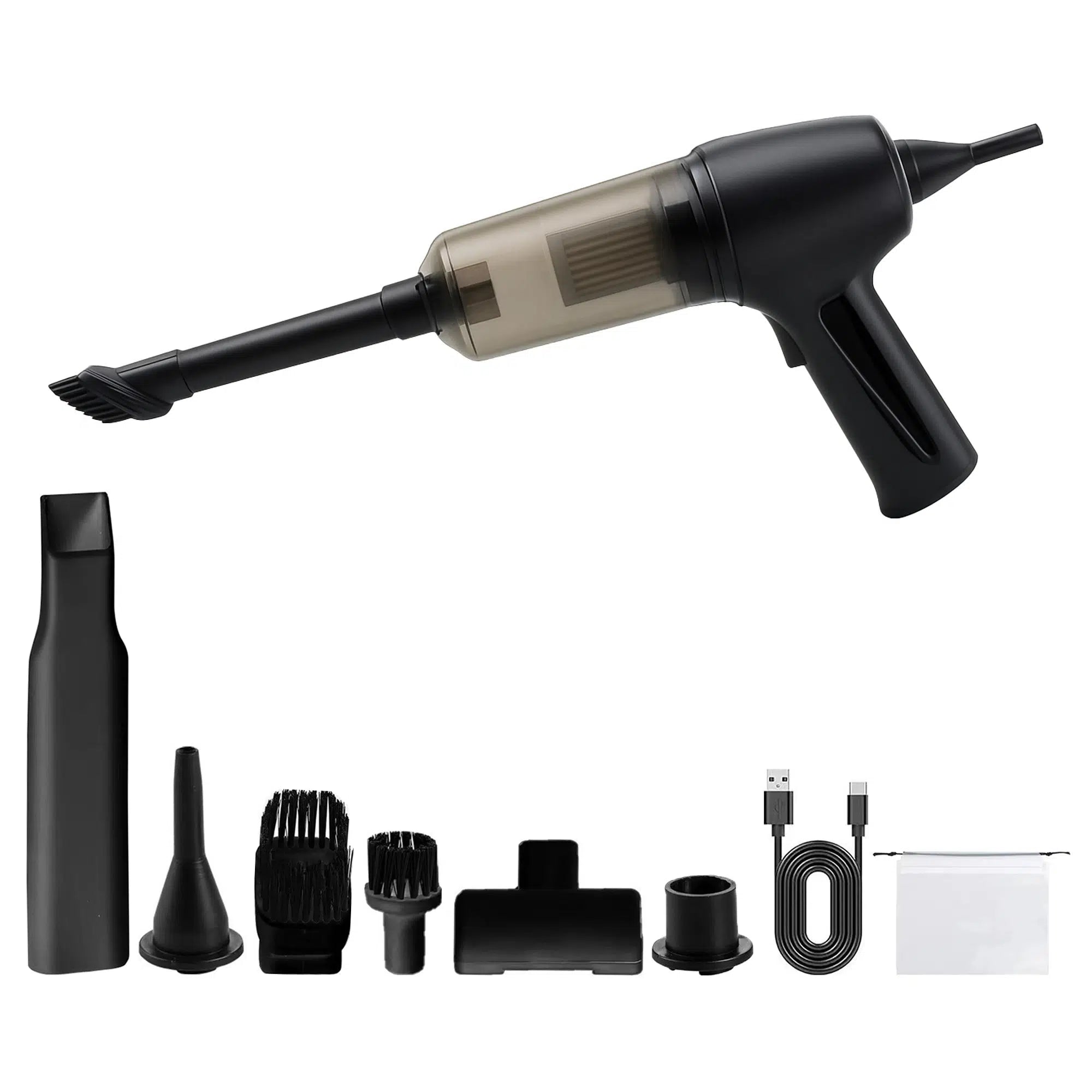 Mini Vakumlu Araç Süpürgesi – 120W Şarjlı El Süpürgesi 5500Pa Güçlü Emiş