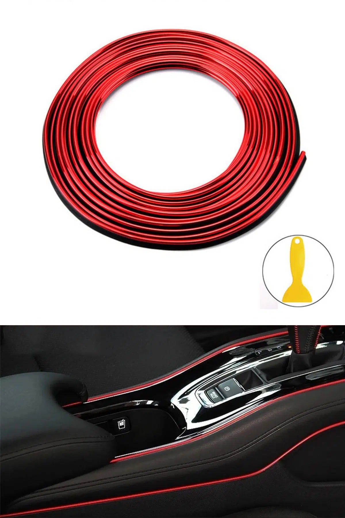 Oto İç Dekoratif Şerit Çıta 5 Metre  Yapıştırıcısız Geçmeli Esnek Trim Şeridi