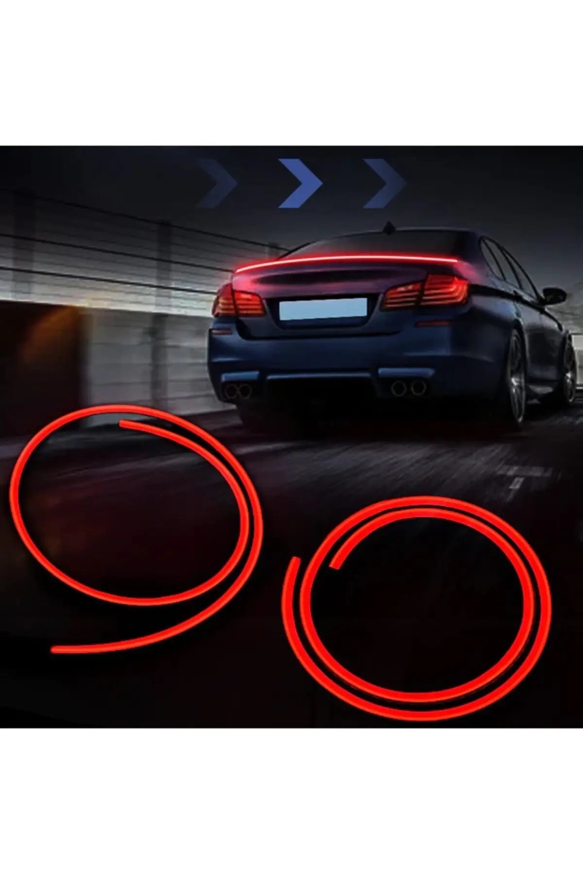 FR-103-W Led Işıklı Karbon Spoiler 130 cm – Animasyonlu Sinyalli Bagaj Üstü Rüzgarlık