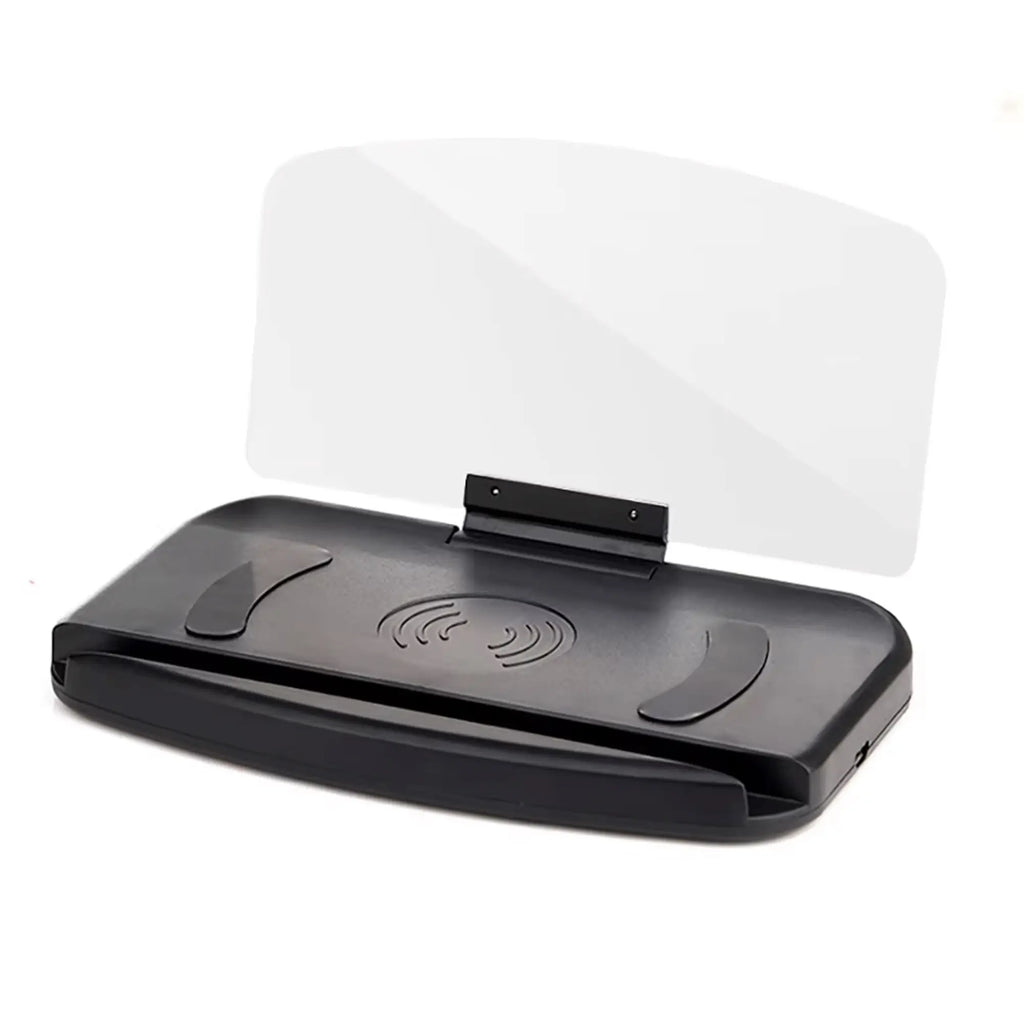 FR-425 Qi Kablosuz Şarjlı HUD Telefon Tutucu – Navigasyon Araç Ekranı Yansıtmalı Stand