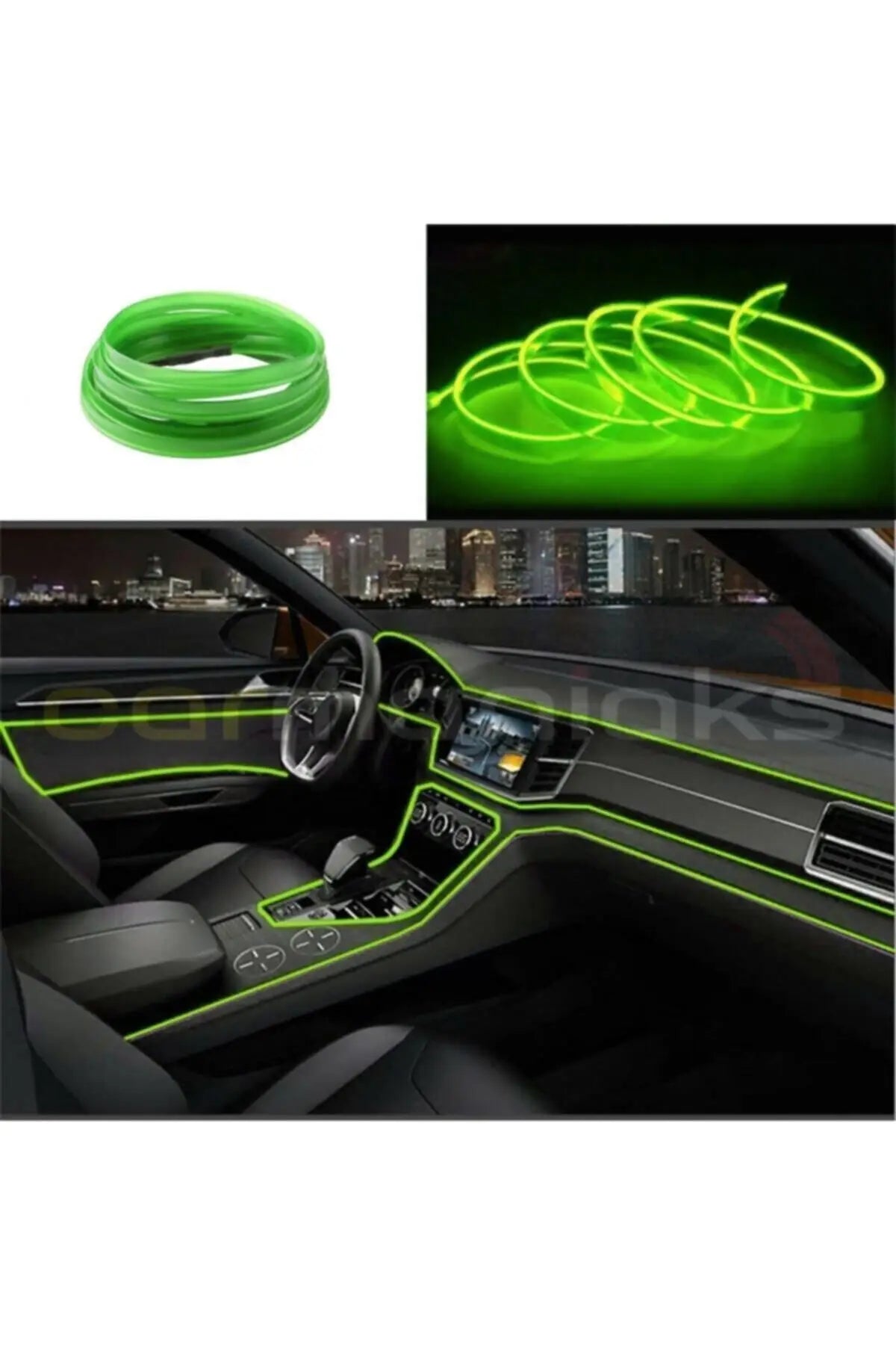 Araç İçi Yeşil Neon Torpido LED Şerit 3 Metre – İç Mekan Ambiyans Aydınlatma