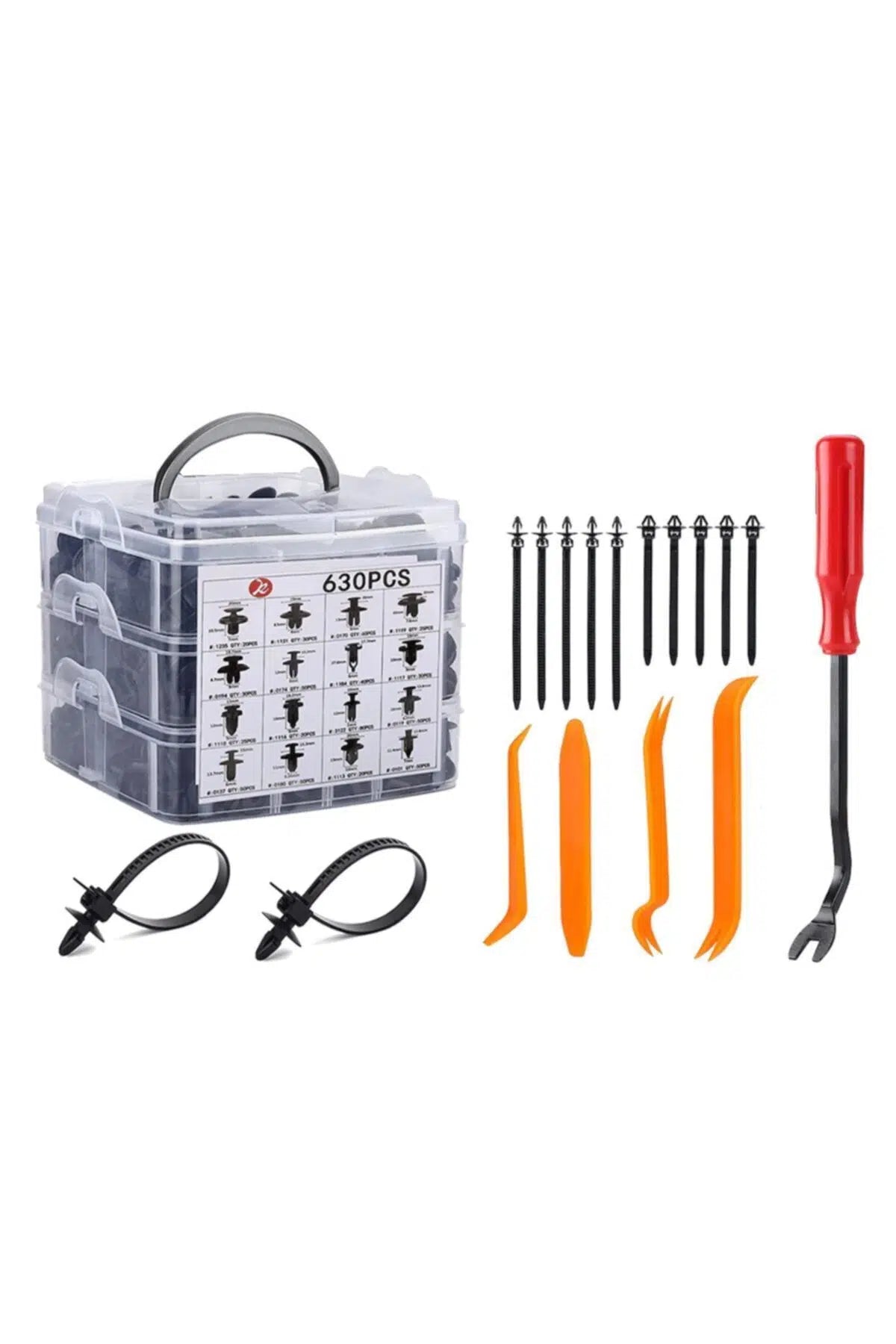 Araba Kapı Tampon Plastik Klips Seti 630 Parça Panel İtme Pim Tutucu Oto Döşeme Klipsi