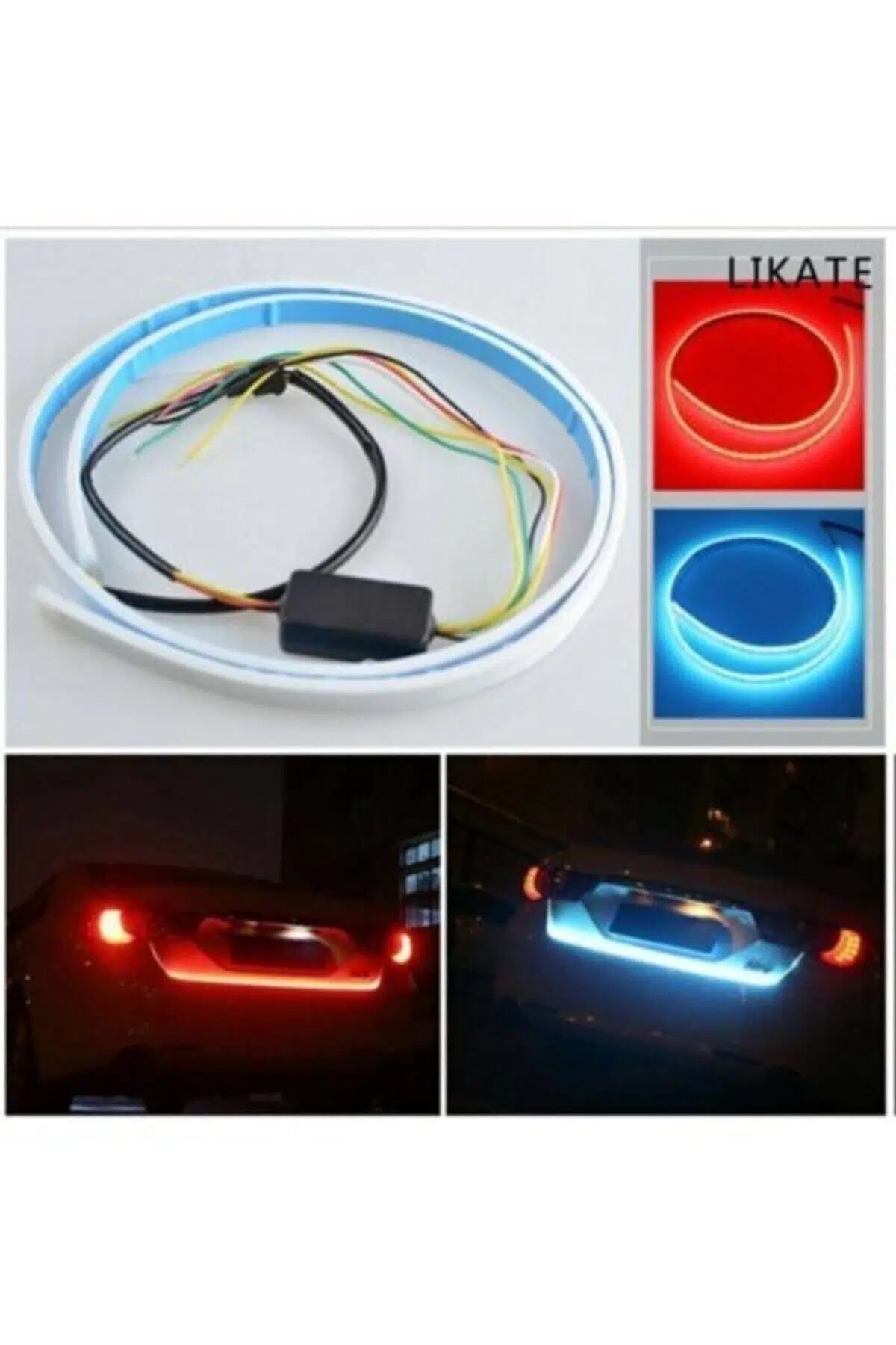 Bagaj Altı Kayan LED Şerit 120 cm Her Araca Uyumlu Stop Sinyal Efektli Oto Aydınlatma