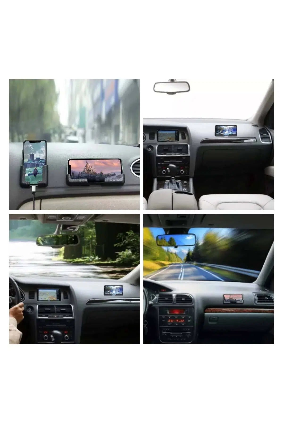 Araç İçi Çok Amaçlı Telefon Tutucu Yapışkanlı Torpido ve Duvar Uyumlu Şarj Destekli