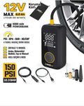 SGS Şarjlı Hava Kompresörü Dijital 12V 6.0 Ah (150 PSI)